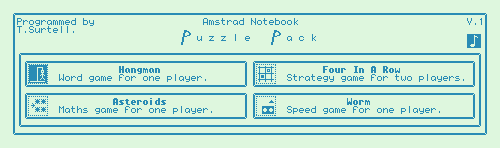 The main menu of Puzzle Pack