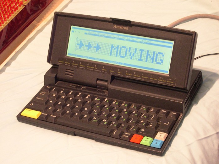 The Amstrad NC200 Notebook computer running the MMDS Editor software