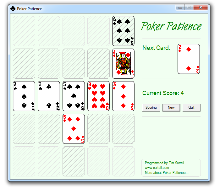 Poker patience game