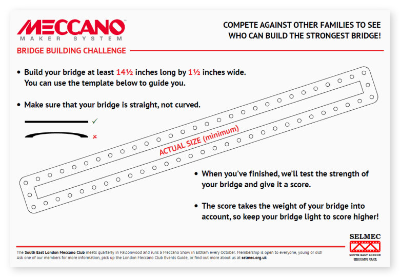 The Bridge Building Challenge instruction sheet